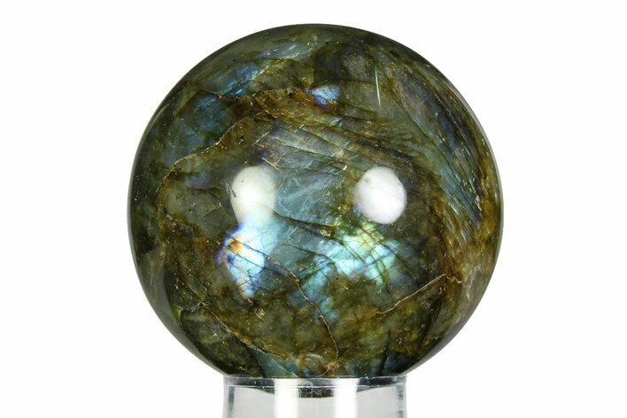 Flashy, Polished Labradorite Sphere - Great Color Play #355441